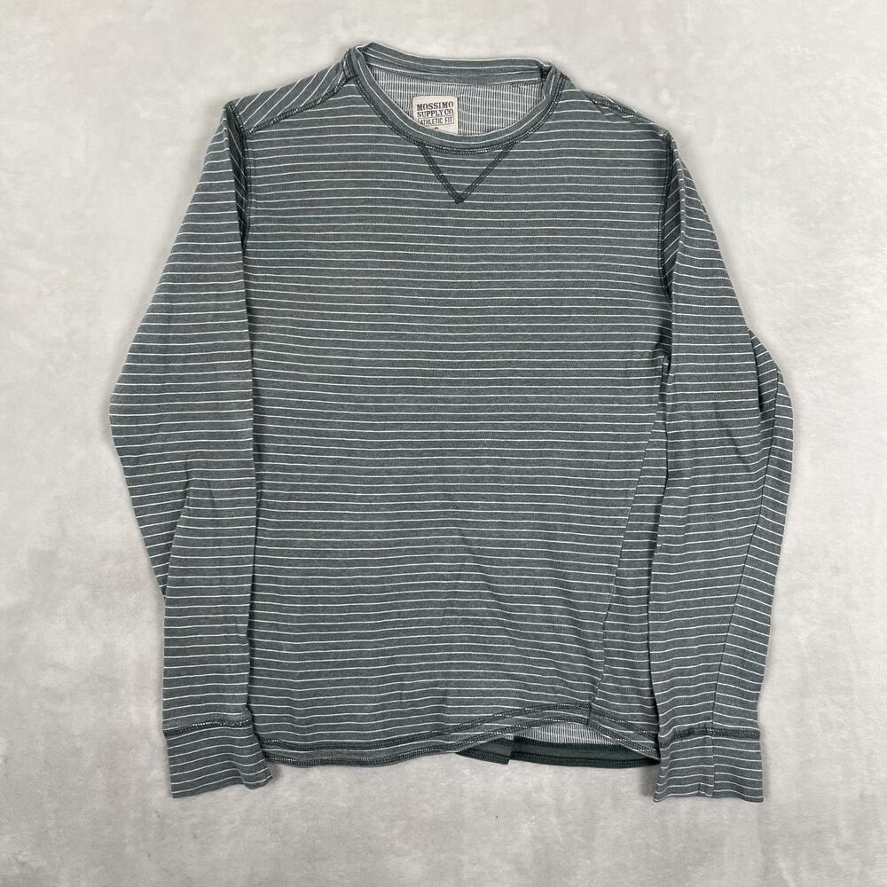 Vintage Mossimo Supply Co Long Sleeve T-Shirt Womens Small Green Stripe Y2K
